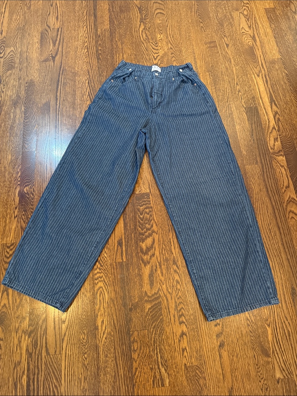 Pinstripe Baggy Jeans